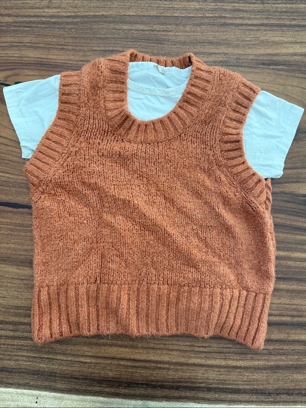 Pilcro Rust Knit Sleeveless Sweater Vest